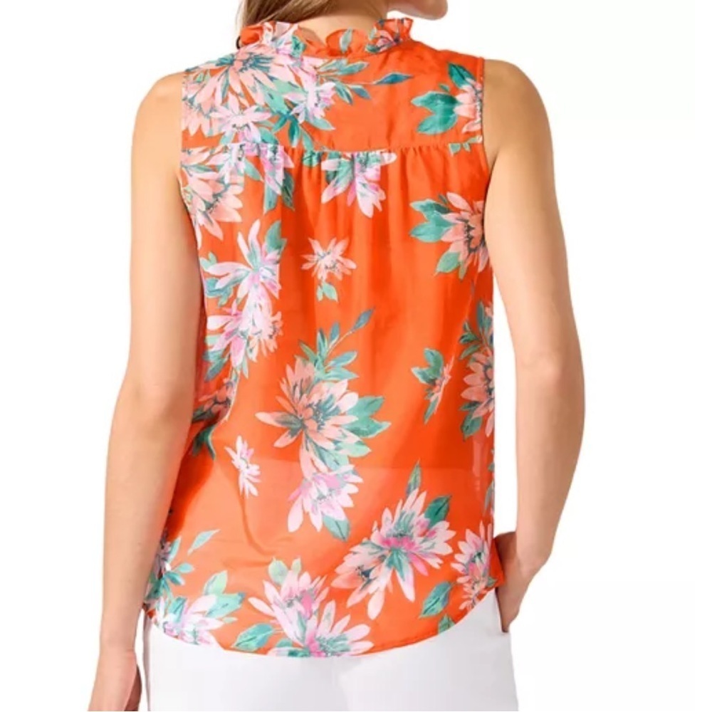 Tommy Bahama Joyful Bloom Cotton & Silk Top Size M - Picture 4 of 14